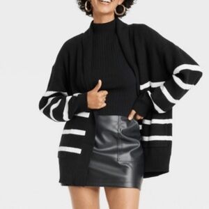 A New Day Black and White Striped Sweater